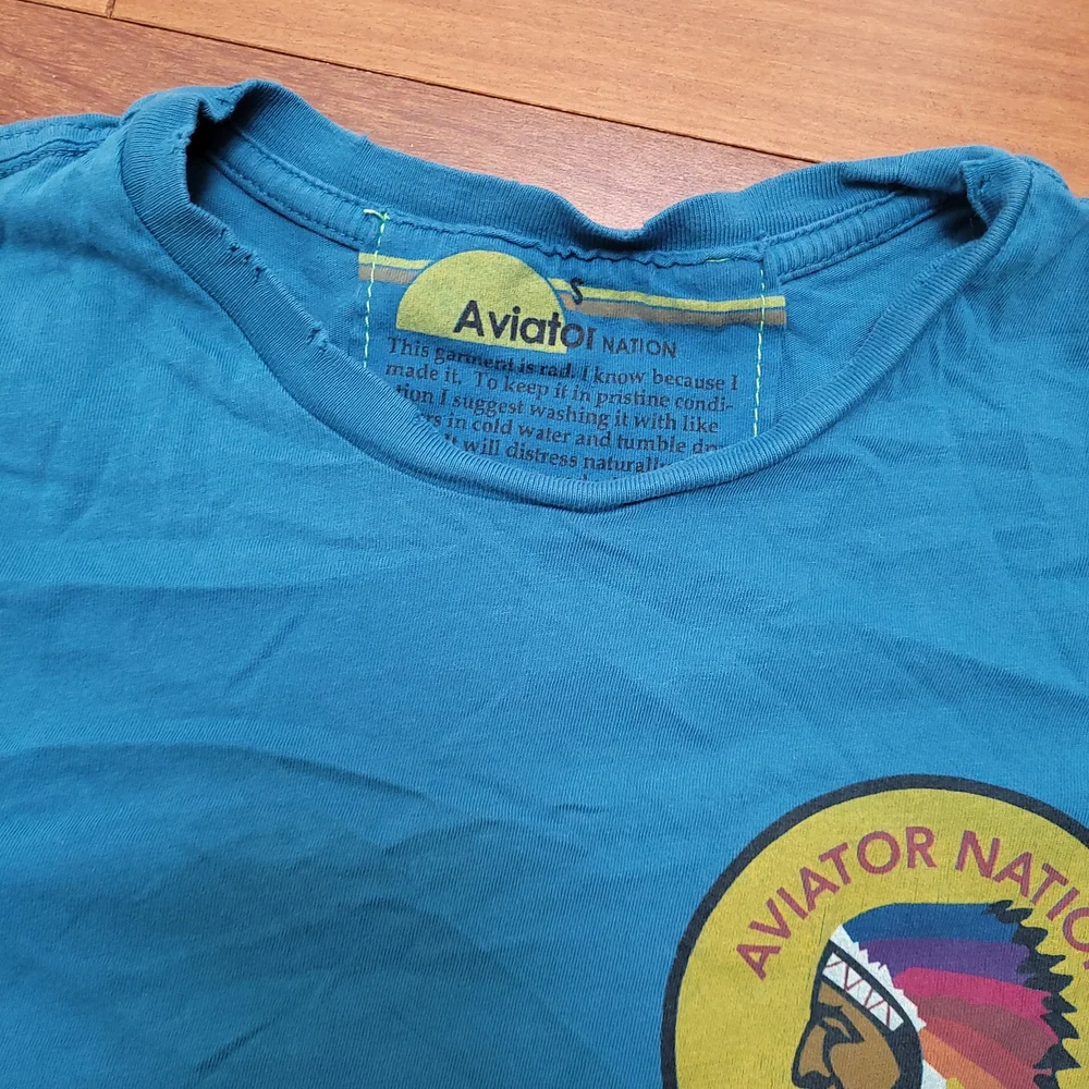 Aviator Nation Shirt Tribe Of Peace Indian Graphic Cropped Boyfriend Distressed - Picture 2 of 13